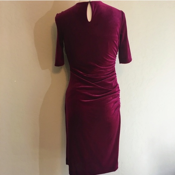 Vince Camuto Velvet Magenta Dress - Picture 4 of 5